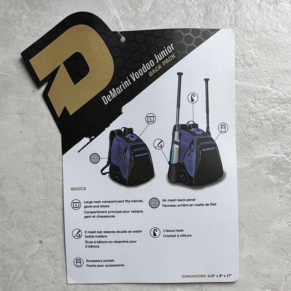 DeMarini Voodoo Junior Backpack in Burgundy and Black